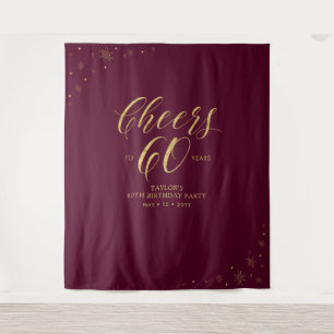 Tenture Salutations à 60 ans Gold & Red Birthday Party