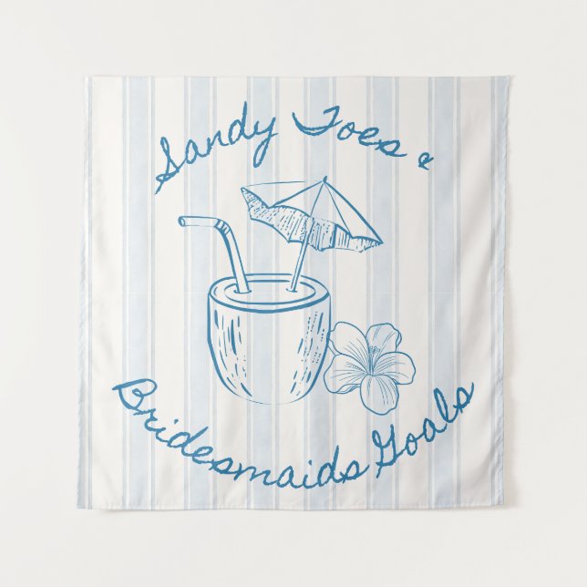 Tenture Sandy Toe & Bridesmaids Goals Enterrement de vie d (Devant)