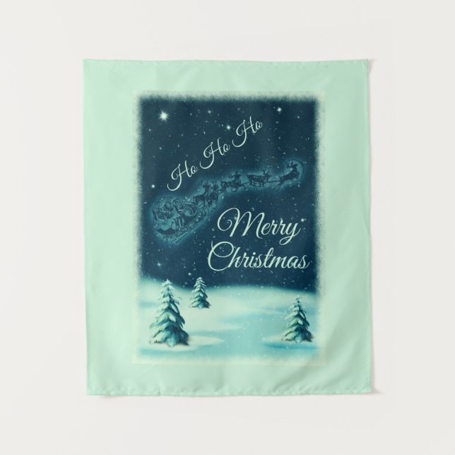 Tenture Santa and his Reindeers (Devant)