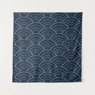 Tenture Sashiko seamless indigo dye pattern with tradition