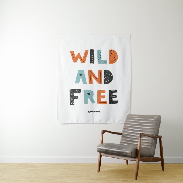Tenture Sauvage et libre | Lettres Doodle (En situation)