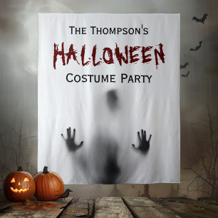 Tenture Scandale moderne sanglante Halloween Party Blanc f