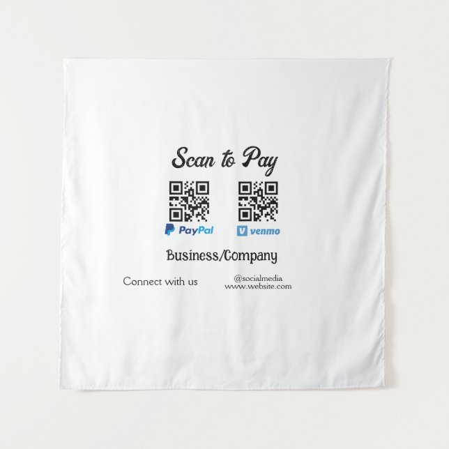Tenture Scanner pour payer le code q r paypal venmo ajoute (Devant)