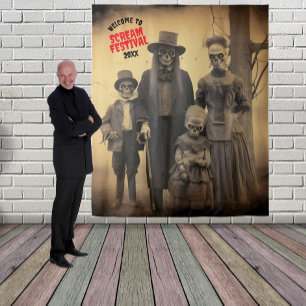 Tenture Scary Famille Zombie Halloween Halloween Arrière-p
