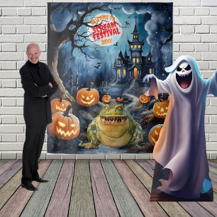Tenture Scary Haunted House Halloween fond