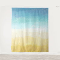 Scène de plage et d'océan peinte à l'aquarelle