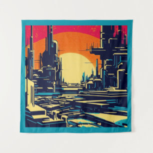 Tenture Sciage urbain futuriste SF 1