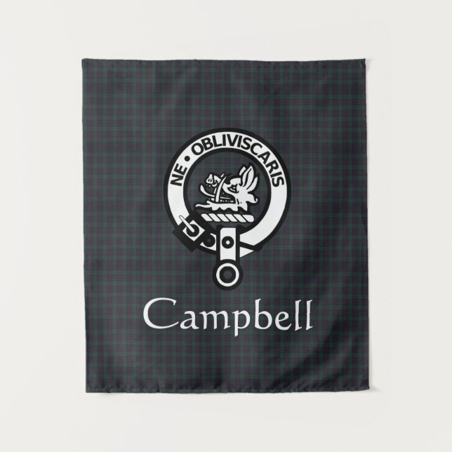 Tenture Scottish Campbell Crest Badge & Tartan (Devant)
