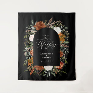 Tenture Script de bienvenue de mariage botanique rustique 