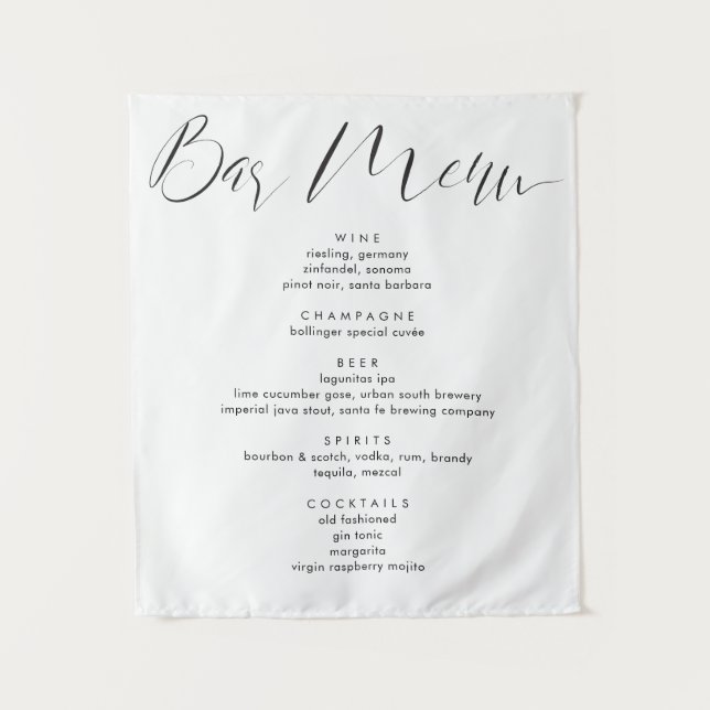 Tenture Script de calligraphie moderne Mariage Boissons Ba (Devant)