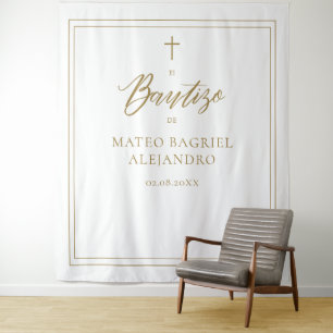 Tenture Script moderne Gold Espagnol Bautizo fond