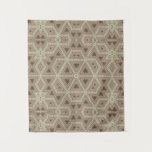Tenture Seamless mosaic abstract kaleidoscope beige triang