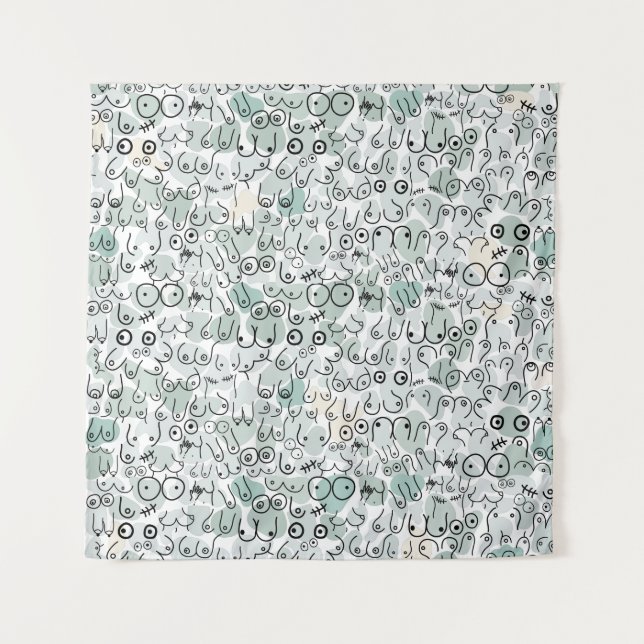 Tenture sein féministe pastel (Devant)