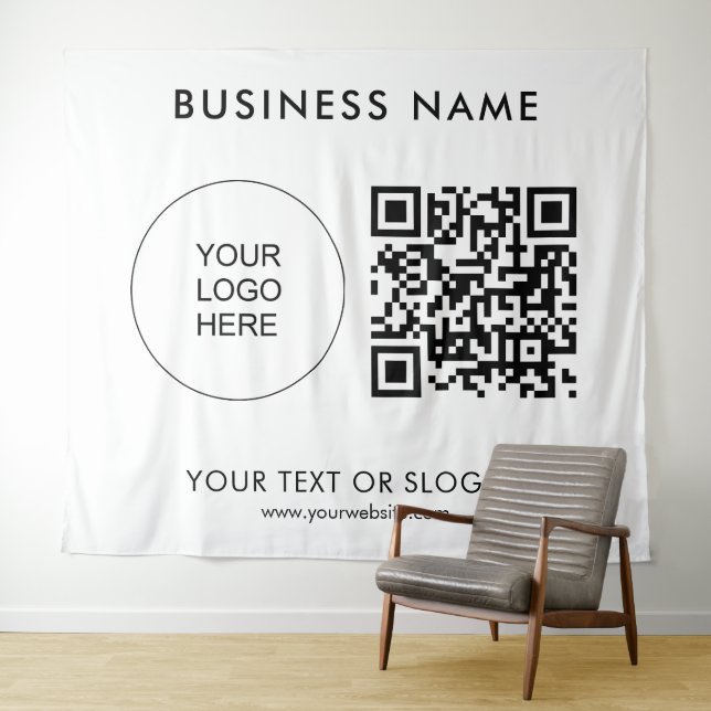 Tenture Séminaire de fêtes Texte du logo Code QR Contexte (En situation (horizontale))