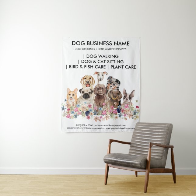 Tenture Service de Visite à Domicile pour Chiens Toile de  (En situation)