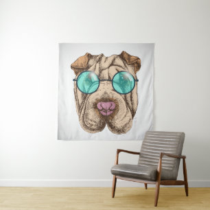 Tenture Sharpei dans les lunettes de soleil