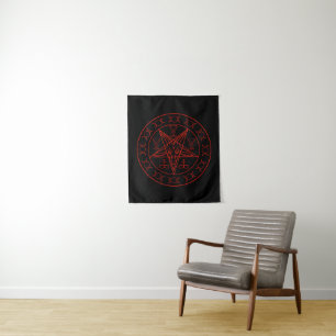 Tenture Sigil de lune triple de Baphomet et sigil de