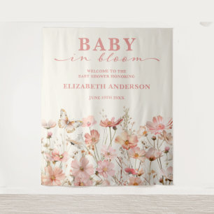 Tenture Signe de bienvenue pour Baby Shower Bébé Fleur Sau