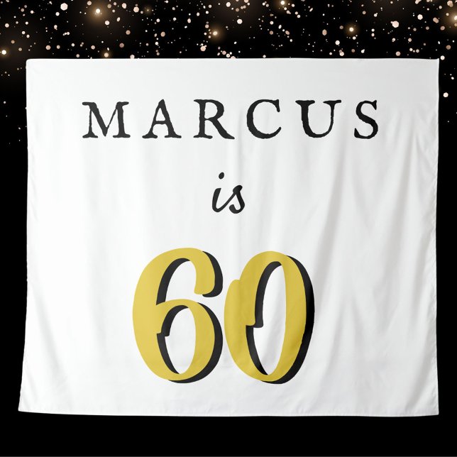 Tenture Simple 60e anniversaire Nom de la fête d'âge Conte (Créateur téléchargé)