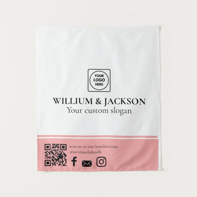 Tenture Simple Logo QR Vendor Event Promotional Display (Devant)