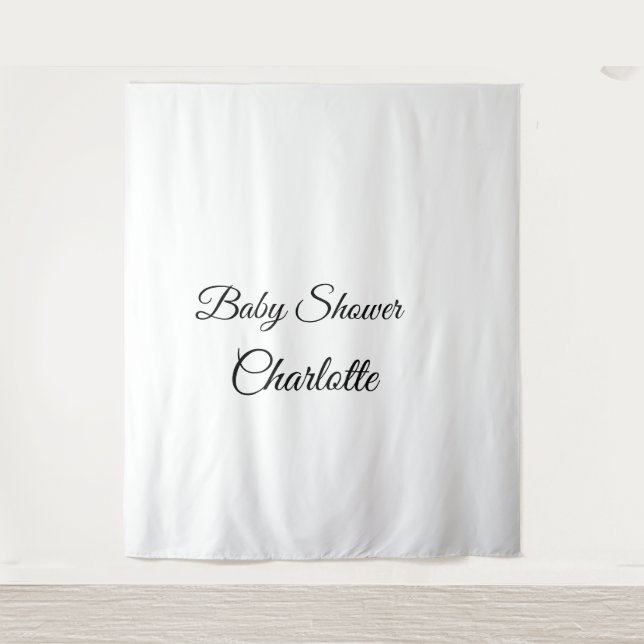 Tenture SIMPLE MINIMAL.CUTIE ADD NAME BABY baby shower Thr (Devant)