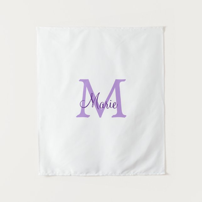 Tenture simple minimum ajouter nom monogramme rose    redj (Devant)