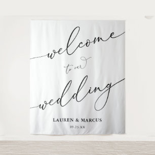 Tenture Simple Script Elegant Mariage fond
