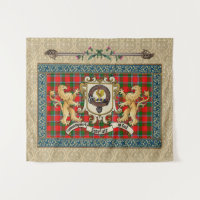 Sinclair Clan Badge & Tartan avec Lions