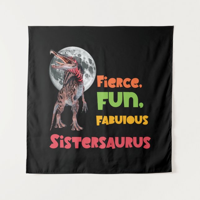 Tenture Sistersaurus Équipe de dinosaures sœurs appariées  (Devant)