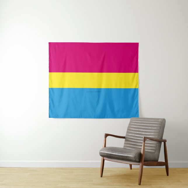 Tenture SlipperyJoe pansexuel drapeau de la fierté rose am (En situation (horizontale))