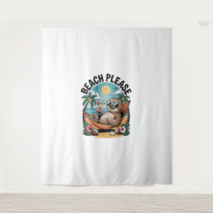 Tenture Sloth avec glace Crème Plage d'été S'il vous plaît