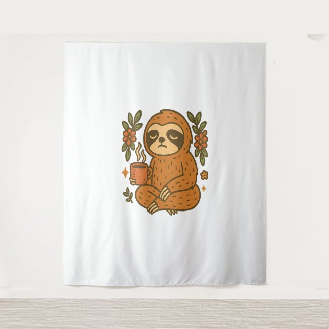 Tenture Sloth Jouer de la guitare (Devant)