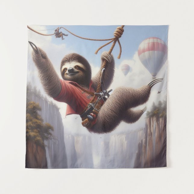 Tenture Sloth Ziplining (Devant)