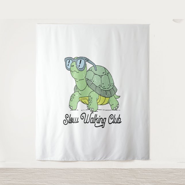Tenture Slow Walking Club Cute Funny Turtle (Devant)