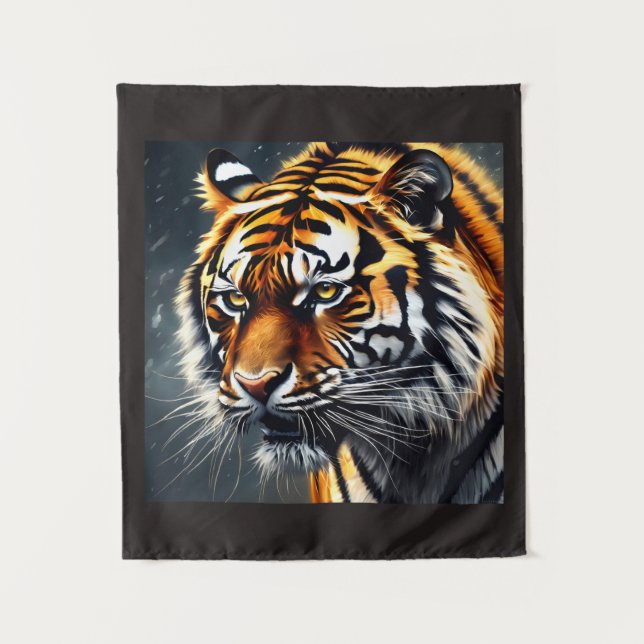 Tenture Snarling Tiger Wall Hanging Bedroom Décor (Devant)