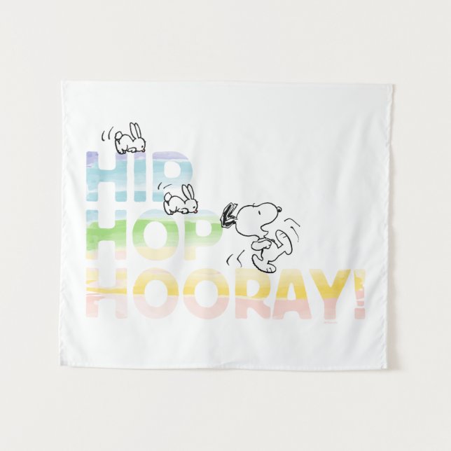 Tenture Snoopy Hip hop Hooray Pâques (Devant (Horizontal))