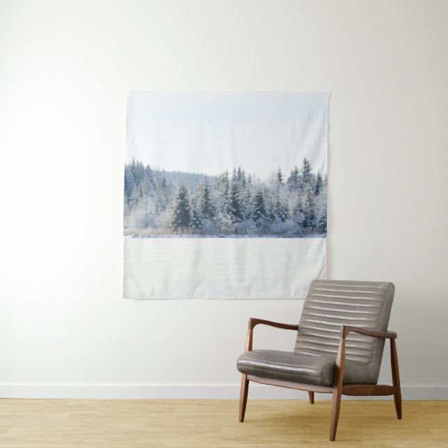 Tenture Snowy Pine Trees Dream 1 (En situation)