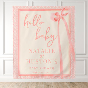 Tenture Soft Girl Floral Romantique Blush Bow Coquette