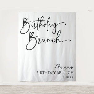 Tenture Soirée de Brunch d'Anniversaire minimaliste et mod
