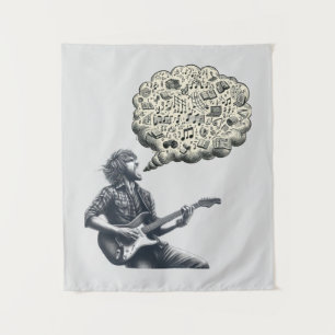Tenture Solfeggio explosif guitariste