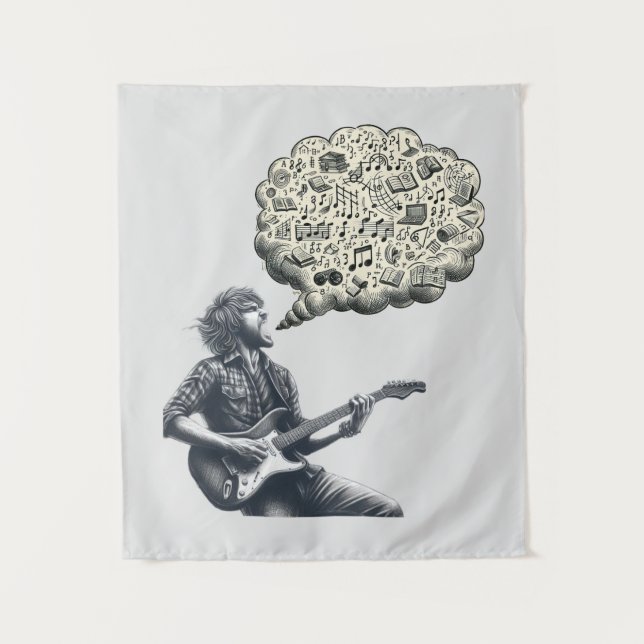 Tenture Solfeggio explosif guitariste (Devant)
