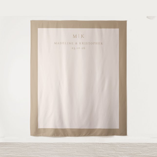 Tenture Sophisticated Beige Typographic (Devant)