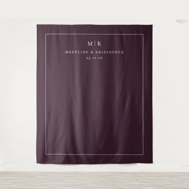 Tenture Sophisticated Maroon Minimalist Typographic (Devant)