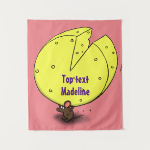Tenture Souris mignonne avec dessin animé au fromage