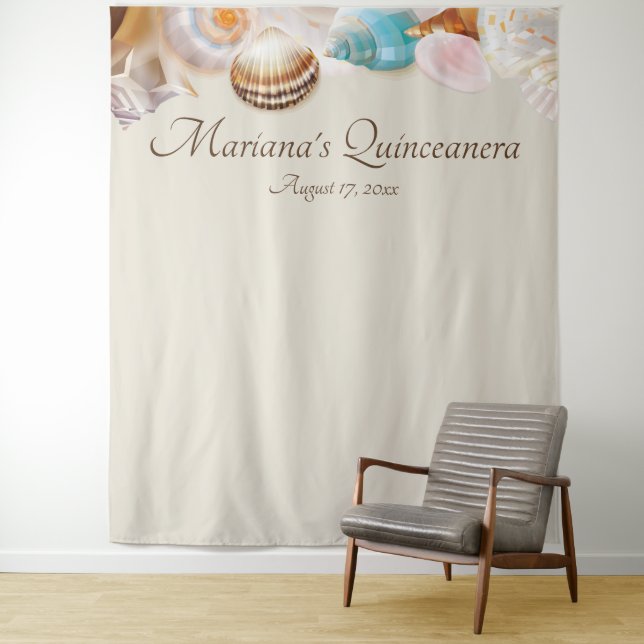 Tenture Sous la mer Quinceanera Photo Booth fond (En situation)