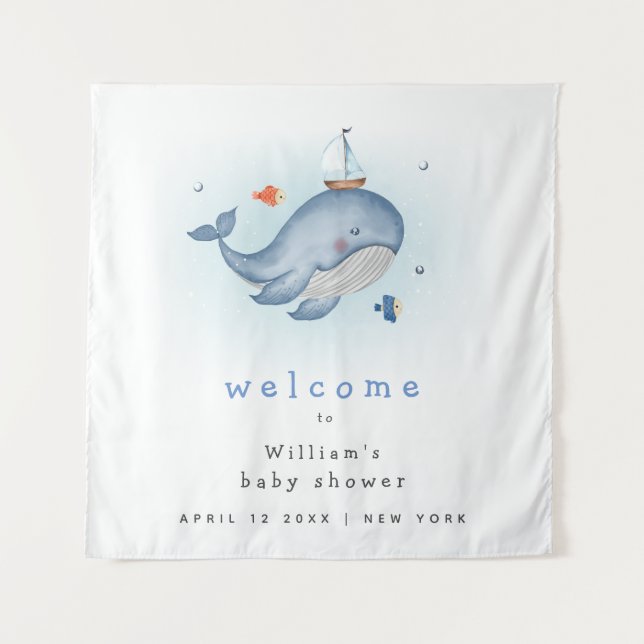 Tenture Sous L'Affiche de bienvenue Voir Baby shower De Ba (Devant)