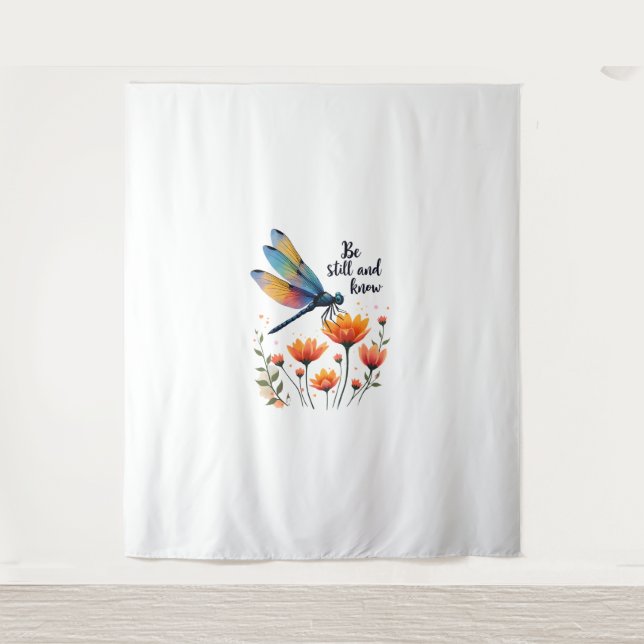 Tenture Soyez calme et connaître Floral Dragonfly Christia (Devant)