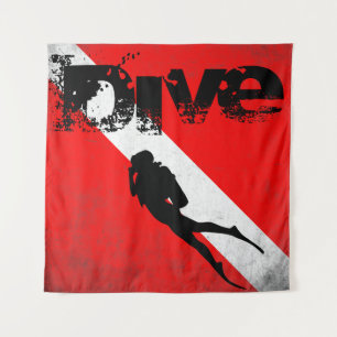 Tenture Sport de plongée, American Diver Down Flag SCUBA