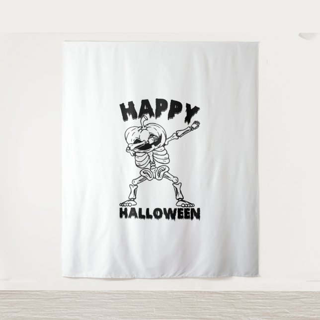 Tenture Squelette d'Halloween avec Citrouille - Bonne Hall (Devant)