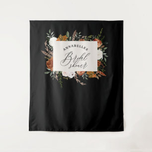 Tenture Stag en terre cuite noire florale rustique enterre